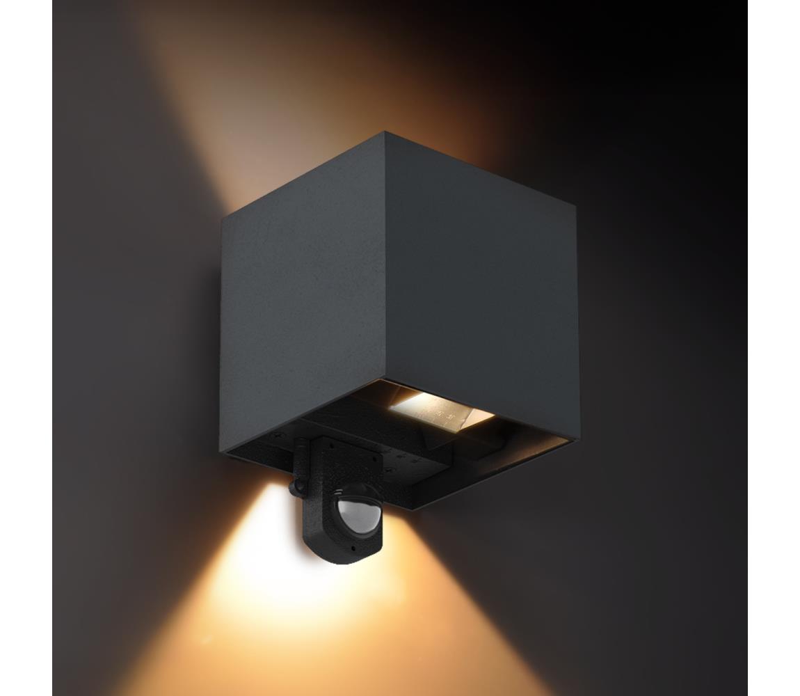 Brilagi - Zewnętrzny kinkiet LED z czujnikiem CUBE LED/6W/230V antracyt