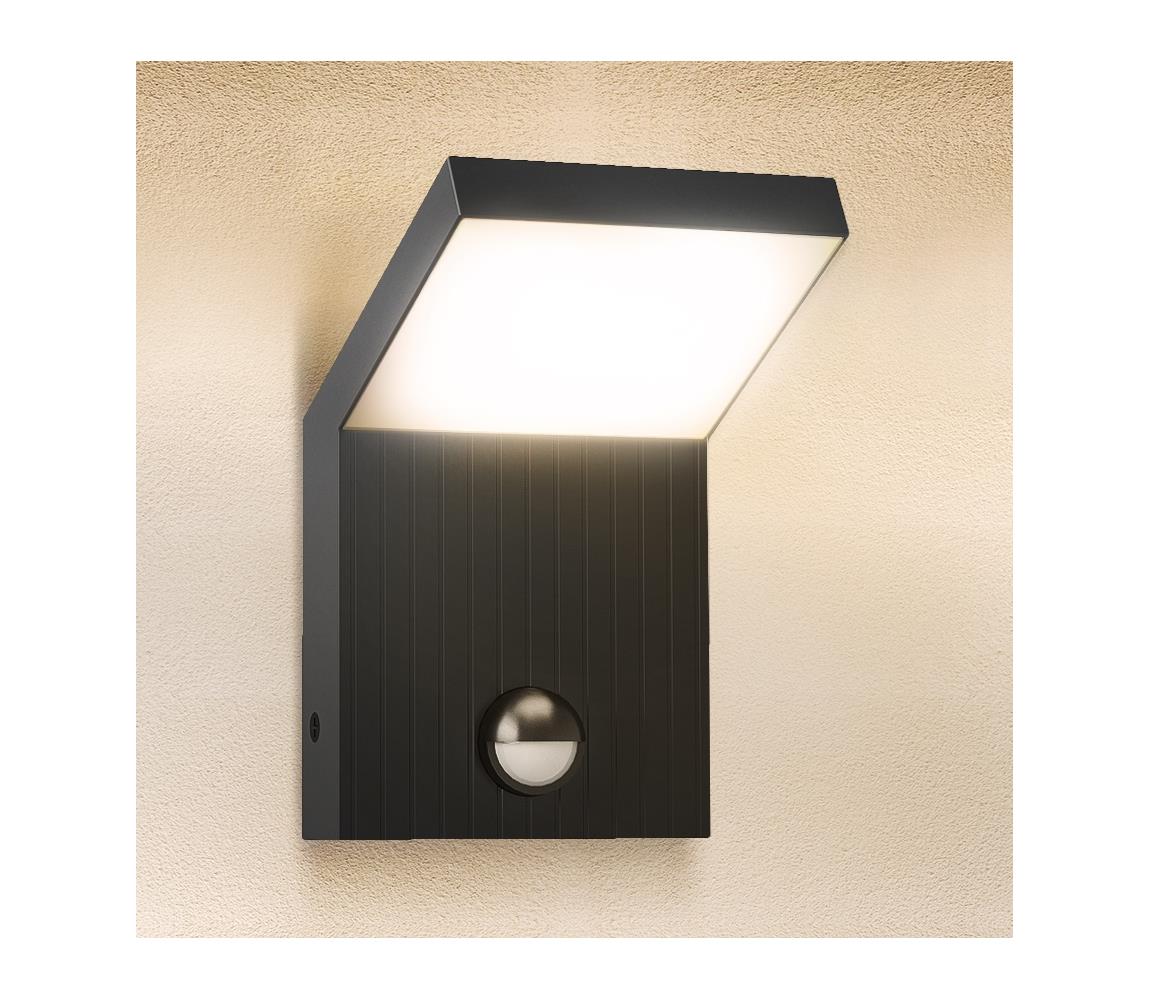 Brilagi - LED zewnętrzny kinkiet z czujnikiem RIANO LED/8W/230V antracyt