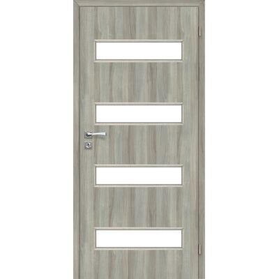 Drzwi wewnętrzne 70P 4/4 pokojowe dąb skandynawski lakierowane milano 2 zawiasy prawe