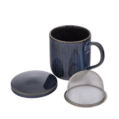 Kubek REACTIVE STRIPES NBC 390 ml z zaparzaczem i pokrywką