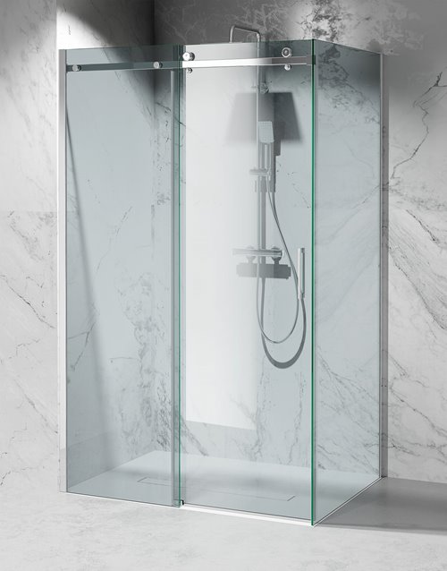 Swiss Liniger Kabina prysznicowa narożna 90x90 cm szkło 8mm przeźroczyste profile chrom C2090x90CT