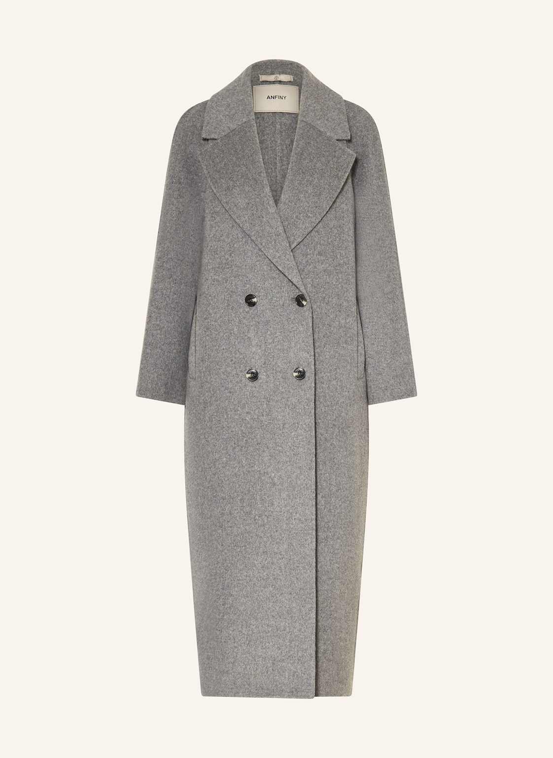 Anfiny Płaszcz Wełniany Caroline grau