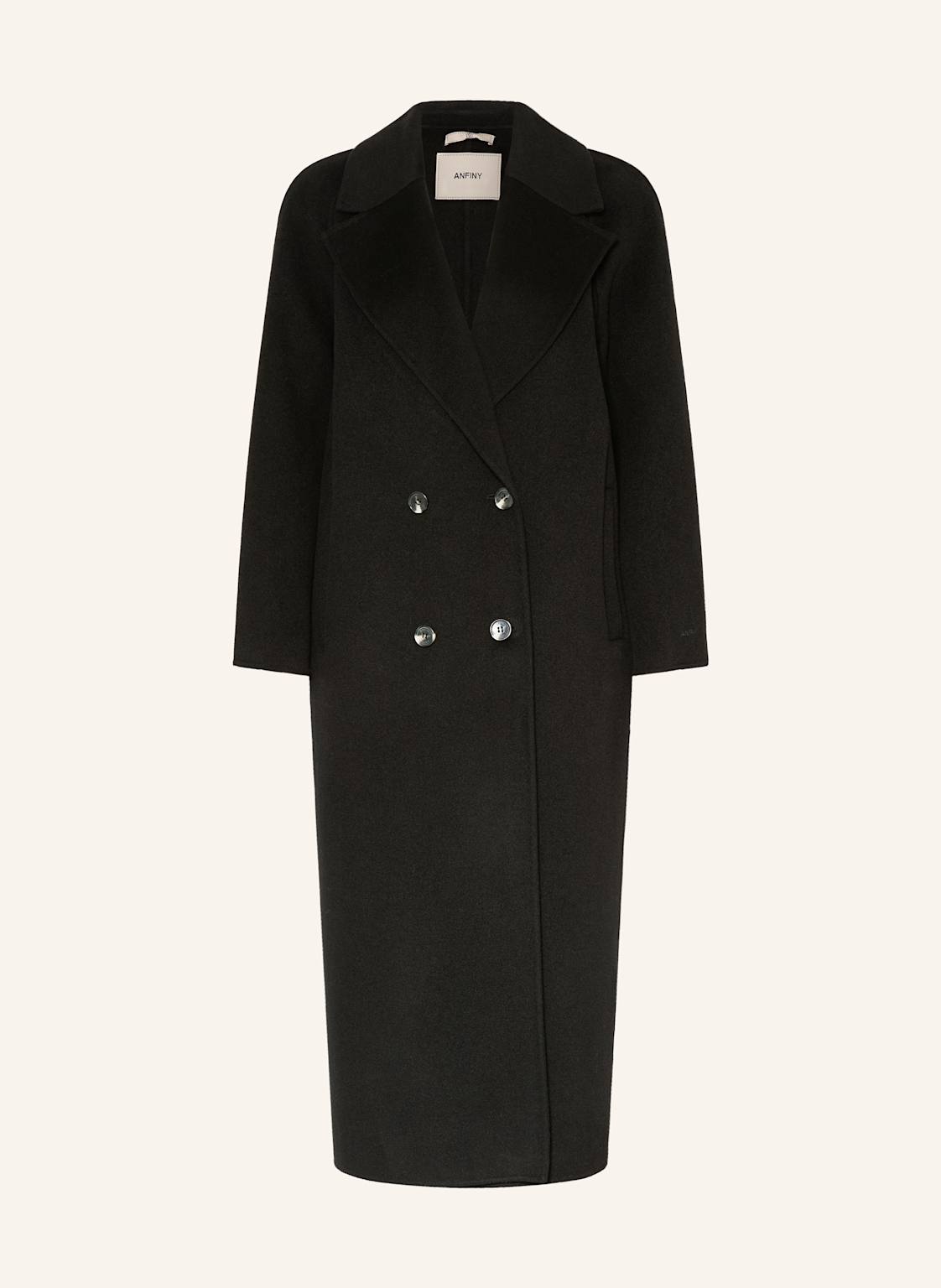 Anfiny Płaszcz Wełniany Caroline schwarz