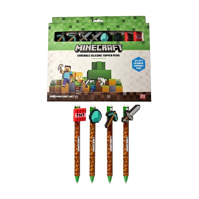 Długopis zmazywalny z nakładką Minecraft 8 sztuk Pen330