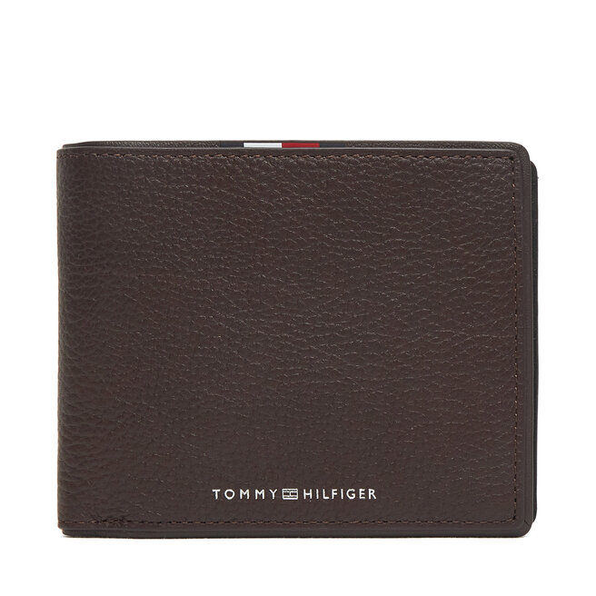 Duży Portfel Męski Tommy Hilfiger Th Corp Cc & Coin AM0AM13740 Brązowy