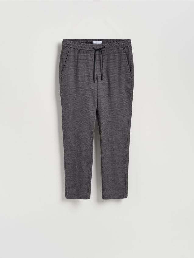 Reserved - Spodnie slim fit w kratę - ciemnoszary