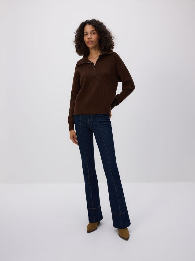 Reserved - Sweter z wiskozą - ciemnobrązowy