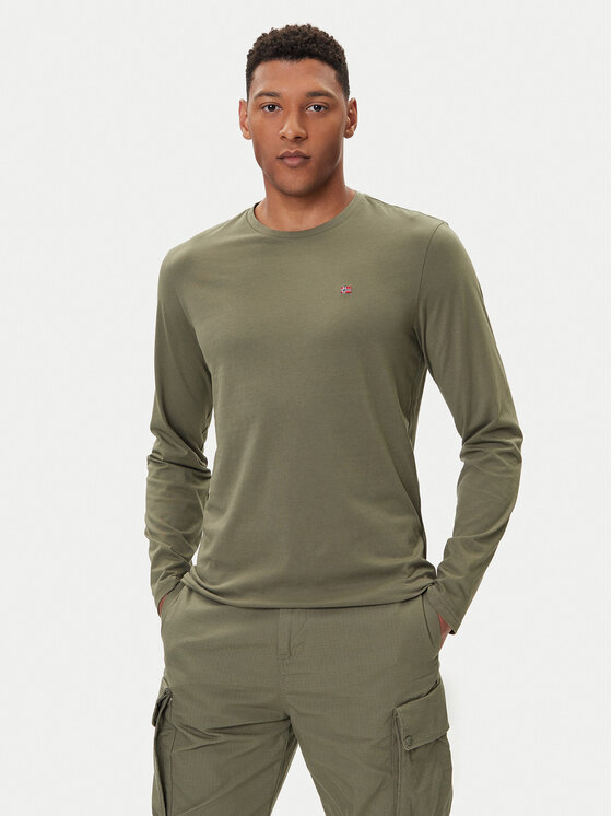 Napapijri Longsleeve Salis NP0A4HN7 Zielony Regular Fit