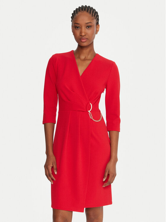 Rinascimento Sukienka koktajlowa CFC0020071002 Czerwony Regular Fit