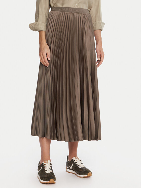 Marella Spódnica plisowana Pontiac 2523106045 Zielony Regular Fit