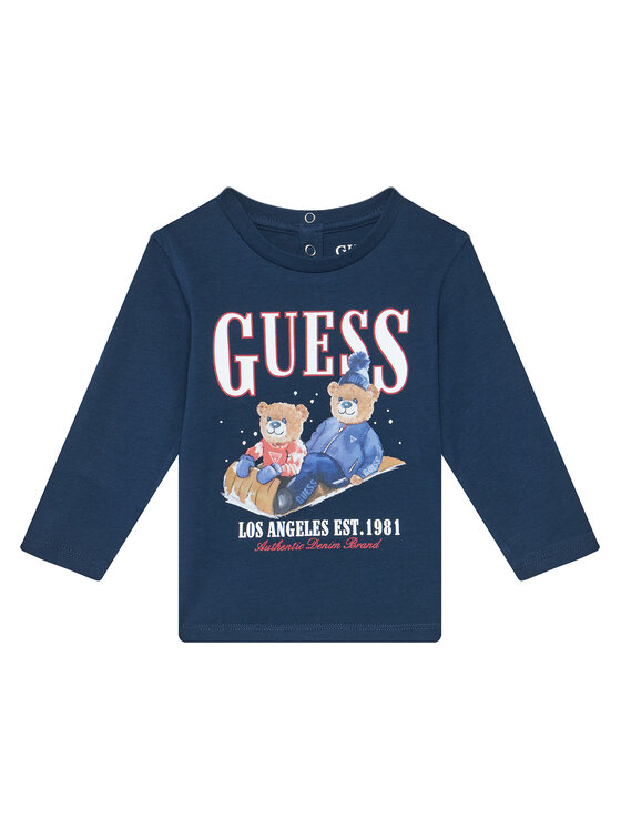 Guess Bluzka I5BI00I3Z14 Niebieski Regular Fit