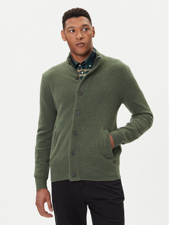Barbour Kardigan Essential MKN0731OL51 Zielony Regular Fit