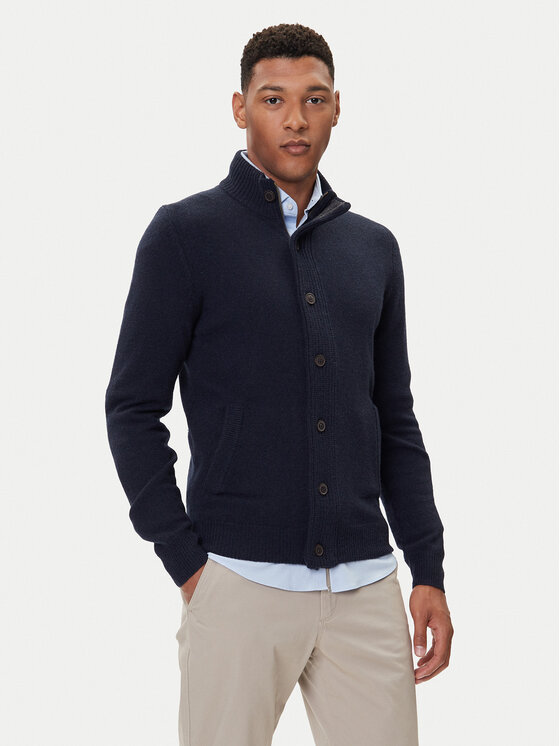 Barbour Kardigan Essential Elbow-Patch MKN0731CH51 Granatowy Regular Fit