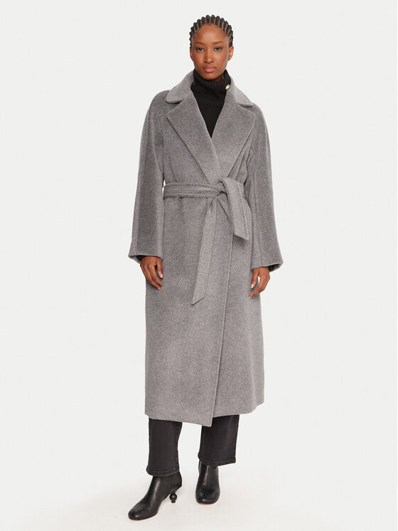Weekend Max Mara Płaszcz wełniany Tempera 2525016082 Szary Regular Fit