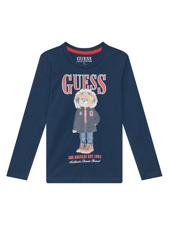 Guess Bluzka N5BI04I3Z14 Granatowy Regular Fit