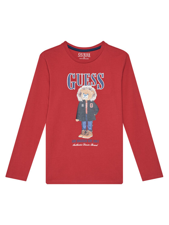 Guess Bluzka L5BI09I3Z14 Czerwony Regular Fit