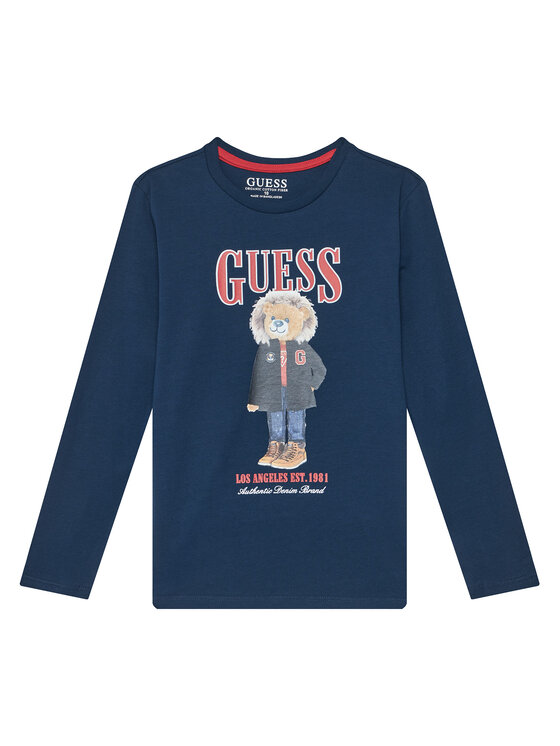 Guess Bluzka L5BI09I3Z14 Granatowy Regular Fit