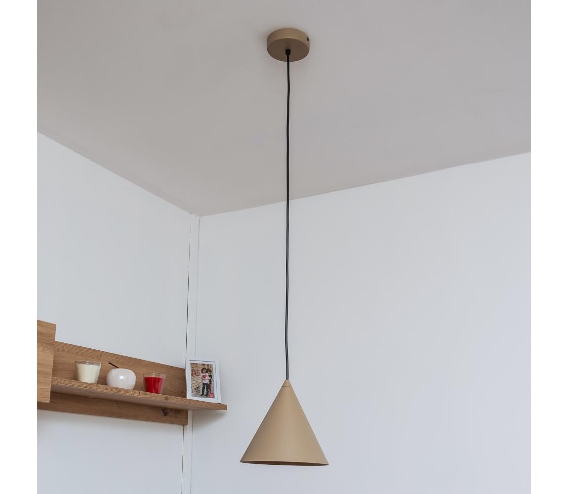 Żyrandol na lince ETNA 1xE27/15W/230V śr. 18,5 cm beżowy