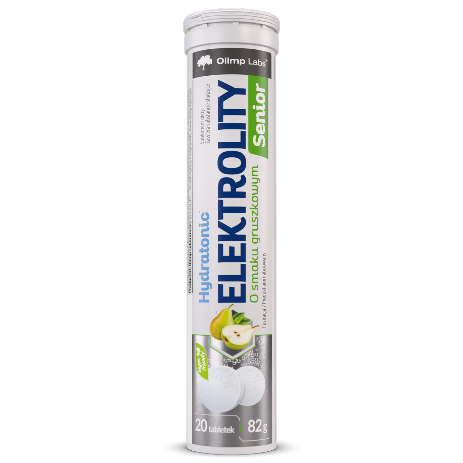 Olimp Hydratonic Elektrolity Senior, smak gruszkowy, 20 tabletek musujących