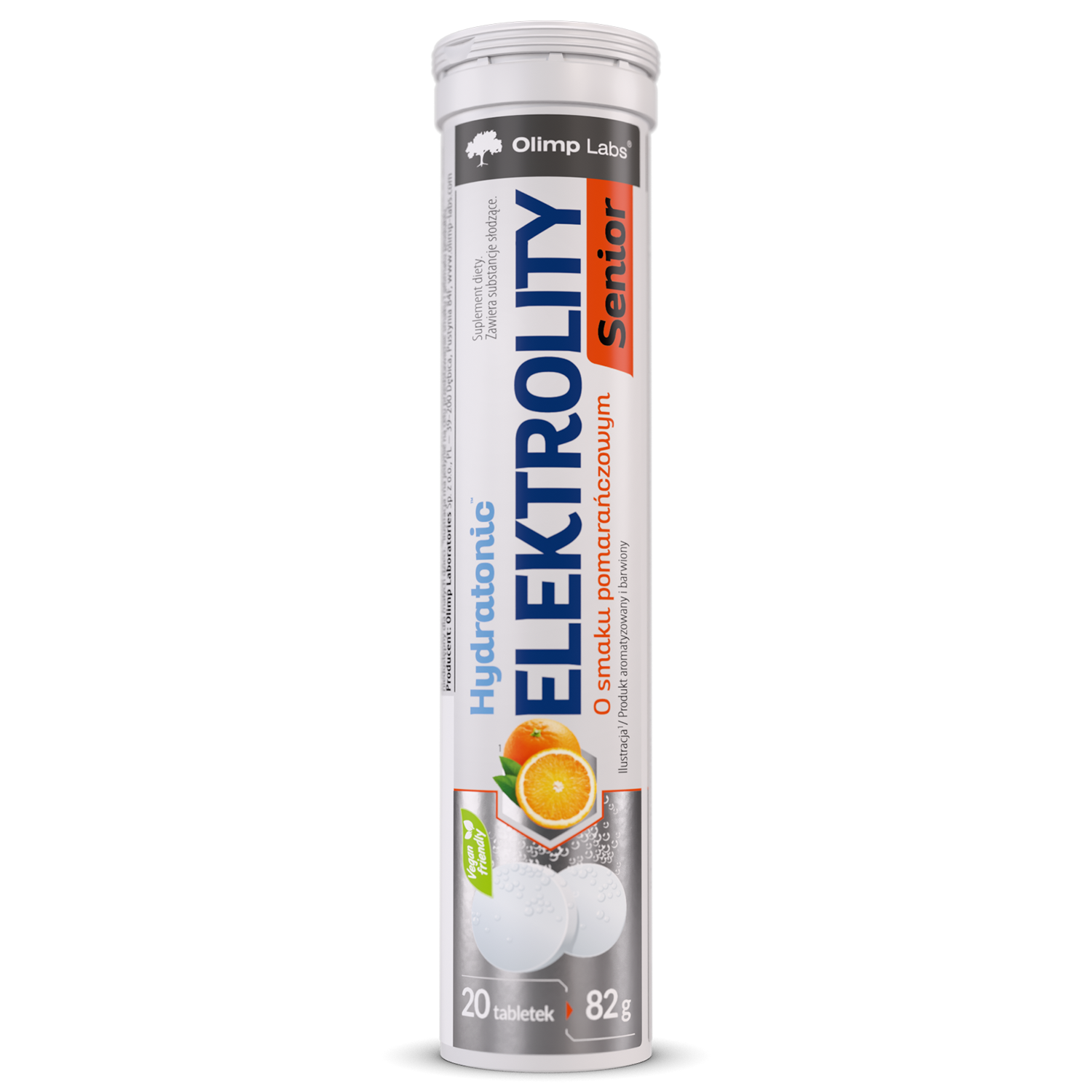 Olimp Hydratonic Elektrolity Senior, smak pomarańczowy, 20 tabletek musujących