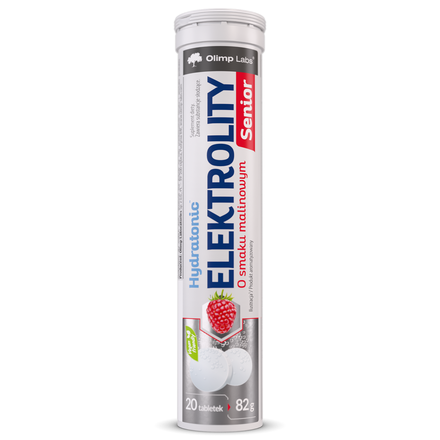 Olimp Hydratonic Elektrolity Senior, smak malinowy, 20 tabletek musujących
