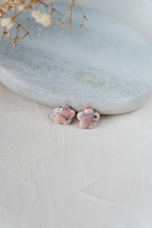 Kolczyki ceramiczne KWIATKI