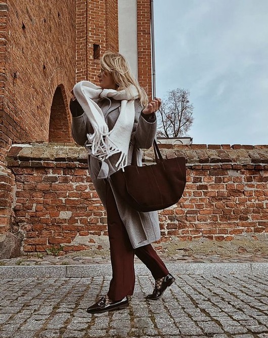 Shopper GINA M brąz zamsz