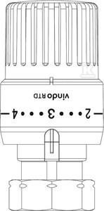 Głowica termostatyczna VINDO RTD, na zacisk, biała, do zaworów RTD-DANFOSS