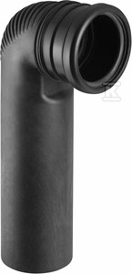 Kolano PE Silent-db20 HT 90x90/90 przyłączeniowe, do wiszącej miski WC, sanitarne, do kanalizacji wewnętrznej niskoszumowej, kolor czarny