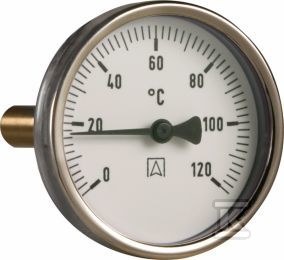 Termometr bimetaliczny BiTh 100,fi100 mm, 0-60°C, tuleja L 100 mm, G1/2'' ax, kl. 2,0