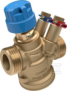 Zawór regulacyjny niezależny od ciśnienia AB-QM, DN20 ze złączkami pomiarowymi, Gwint zewnętrzny. Przepływ nominalny 1100 l/h