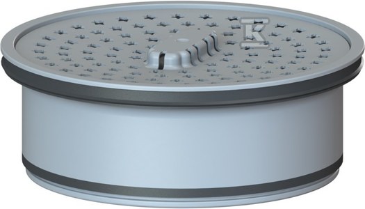 Syfon suchy MEGASTOP d120mm H=42mm, tworzywowy, okrągły, z sitkiem, kolor szary