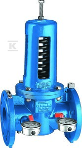 Regulator ciśnienia. Wykonany z żeliwa. Przyłącza kołnierzowe DN 65