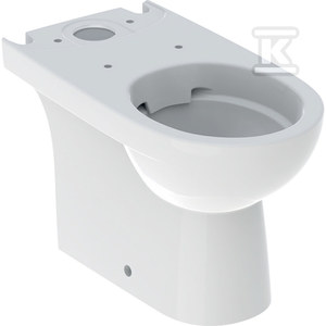Stojąca miska WC Selnova do spłuczki nasadzanej, lejowa, B35.5 cm, H40 cm, T66 cm, częściowo ukryte mocowania, odpływ uniwersalny, Rimfree