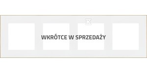 Ramka 4-krotna DUO: Biała, podstawa złota, SIMON55