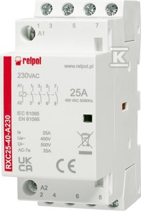 Stycznik instalacyjny 4NO, 25A, 230 VAC RXC25-40-A230