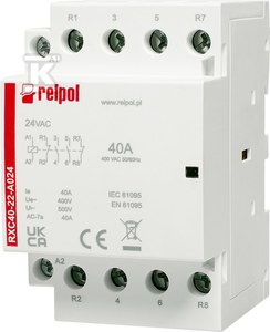 Stycznik instalacyjny 2NO + 2NC, 40A, 24 VAC RXC40-22-A024