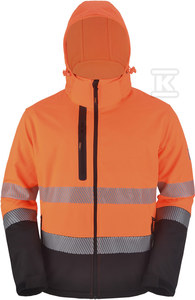 PROF Kurtka robocza softshell odblaskowa HI-VI (fluo) pomarańczowa L