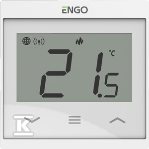 Regulator temperatury Internetowy, ENGO E55-W, podtynkowy, do ramki 55x55, Wi-Fi, 230V, biały