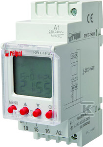 Cyfrowy zegar tygodniowy RWT-TPD1 - impulsowy, LCD, 52 programy