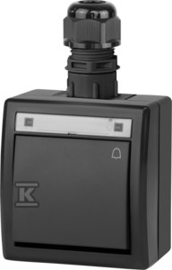 Łącznik natynkowy N/T, zwierny dzwonek IP65, antracyt AQUANT 2K