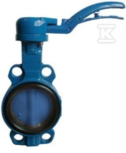 Przepustnica międzykołnierzowa PN16 DN80, korpus GGG40, dysk z żeliwa sferoidalnego, uszczelnienie EPDM, dźwignia ręczna, seria SYLAX