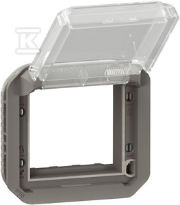 Adapter Arteor/Mosaic z przeźroczystą klapką, mechanizm 70,5x70,5mm - antracyt, NOWE PLEXO 55