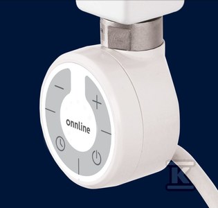 Grzałka grzejnikowa Onnline MOA 300W biała RAL 9016, kabel spiralny z wtyczką (biały 1,5m)