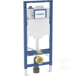 Stelaż podtynkowy Geberit Duofix do wiszących misek WC, 120 cm, ze spłuczką podtynkową Sigma 12 cm, ze spłukiwaniem higienicznym HS50, dwa przyłącza