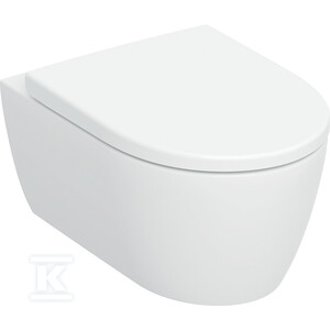 Zestaw wiszącej miski WC Geberit iCon, lejowa, ukryte mocowania, TurboFlush, z deską sedesową