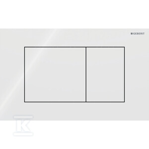 Przycisk uruchamiający Geberit Sigma40, przedni, szkło białe, prostokątny