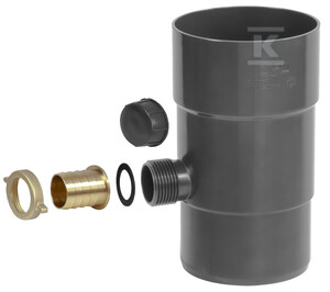 Łapacz wody deszczowej PVC 100, do rury spustowej, kolor grafitowy RAL7016, system rynnowy Karolina