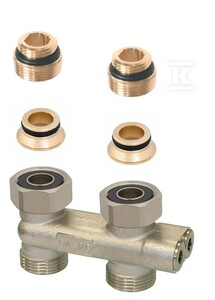 Złącze krzyżowe z odcięciem, proste, 50 mm, 1/2GZ + 3/4NZ x3/4GZ, niklowane