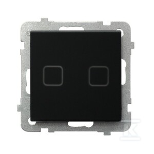 Łącznik dotykowy dwugrupowy świecznikowy z podświetleniem + wi-fi, czarne szkło szronione SONATA, ŁPDT-2RS/m/79